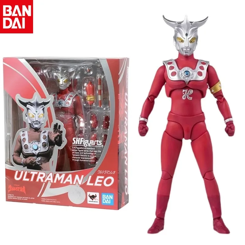 Bandai Original Genuine SHF Ultraman LEO Lion Showa Fengyuan Zero Mentor Reprinted Movable Figure Ornament Holiday Gift