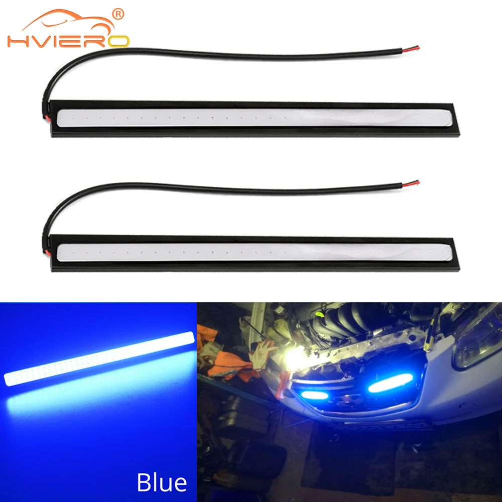 Multicolor Car Day Lamps Double Row 60Leds Driving Daytime Running Lights Fog Tail Bulb COB Autos Signal Headlight Modification