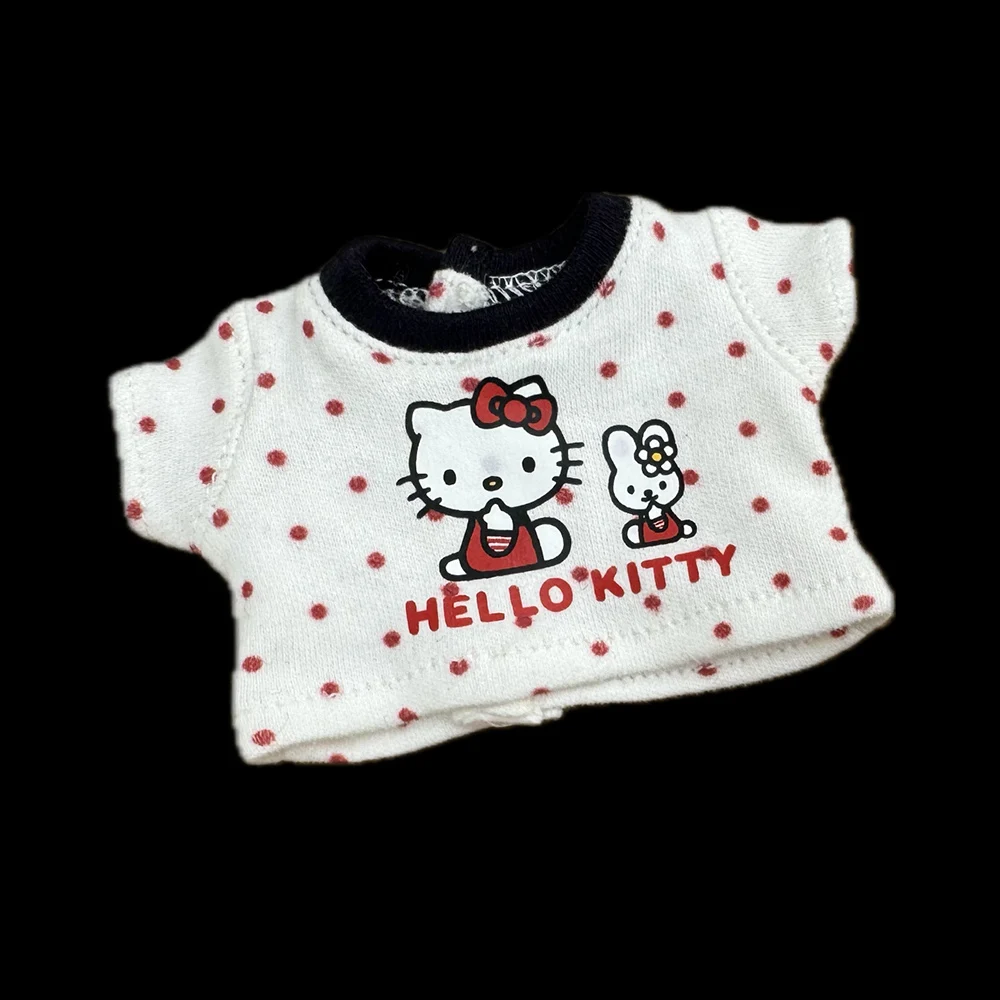 For Labubu Trendy Sanrio Hello Kitty Strap Skirt 17cm Doll Cross-dressing Game Plush Doll Accessories Decora Girl Gift