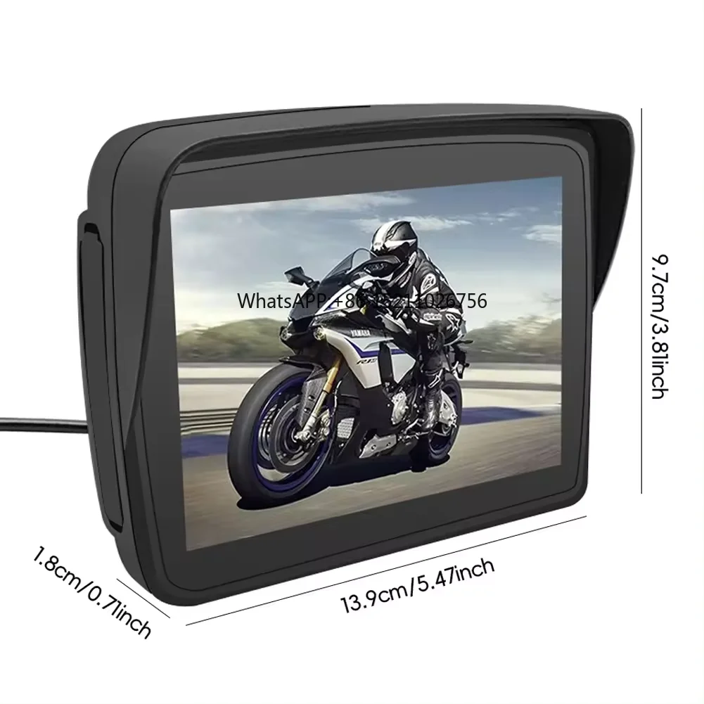 Portable 5-inch motorcycle navigation wireless carplay and Android auto Bluetooth global positioning navigation IP67 waterproof