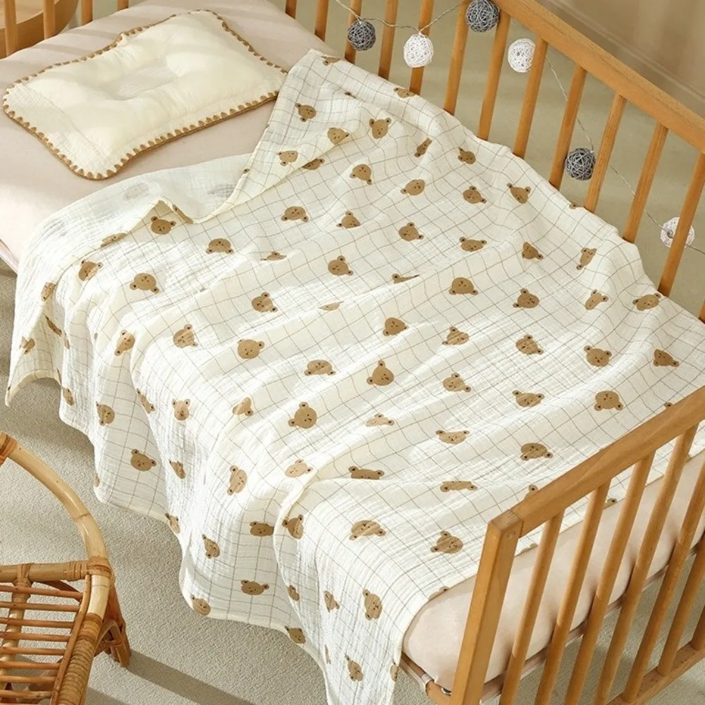 

New Cotton Baby Blanket Gauze Cartoon Kids Bath Towel Soft Infant Bath Muslin Swaddle Newborn