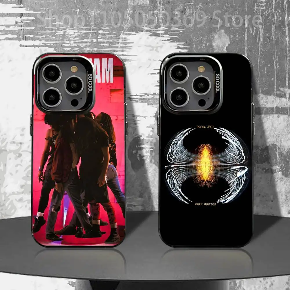 

P-Pearl J-Jam Phone Case For iPhone 16,15,14,13,12,11,Pro,XS,Max,Plus,Mini,SE4,E Black Matte Shockproof Cover