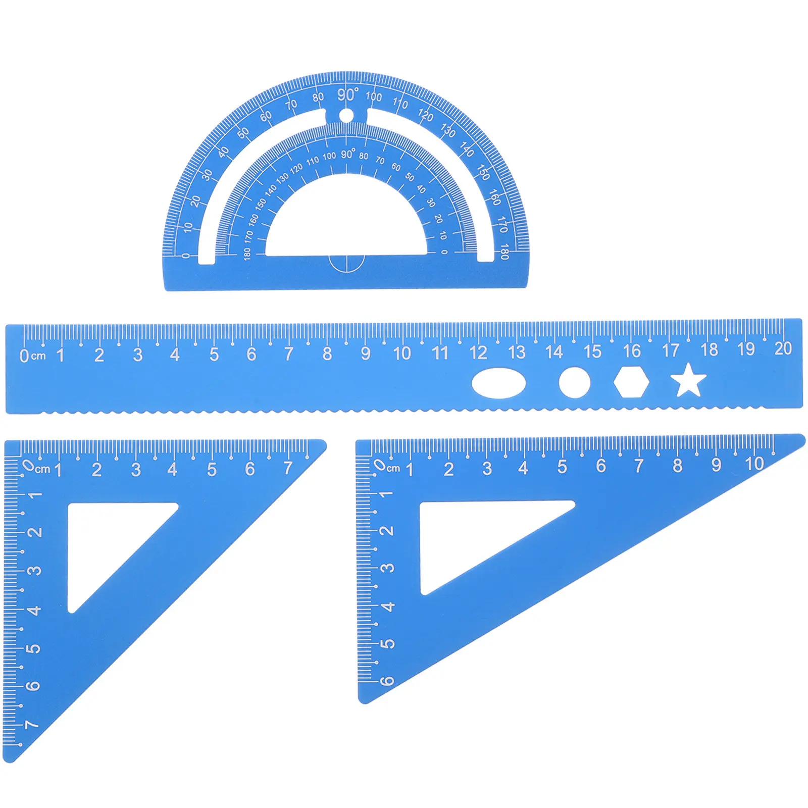 Aluminum Alloy Geometry Set Ruler Protractor Triangle Drafting Kit for Students Architects Engineers School Office Art Design