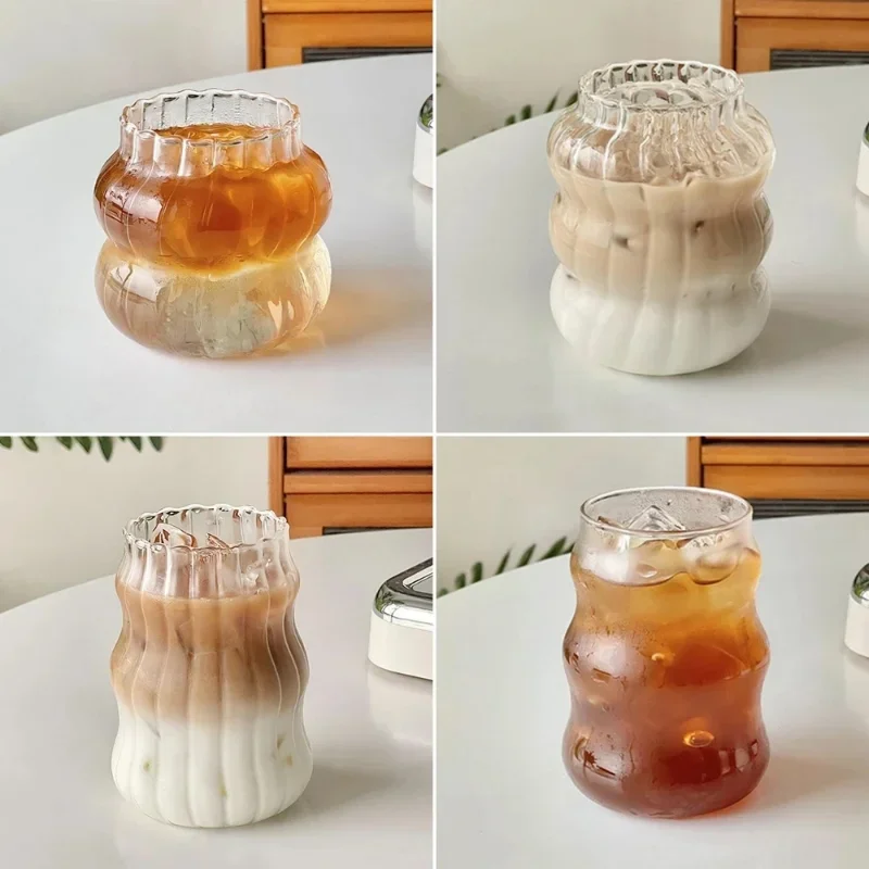Creative Ins Glass Cup Heat-resistant Tumbler Transparent Tea Juice Milk Coffee Mug Home Water Glasses Cocktail Beer Glasses