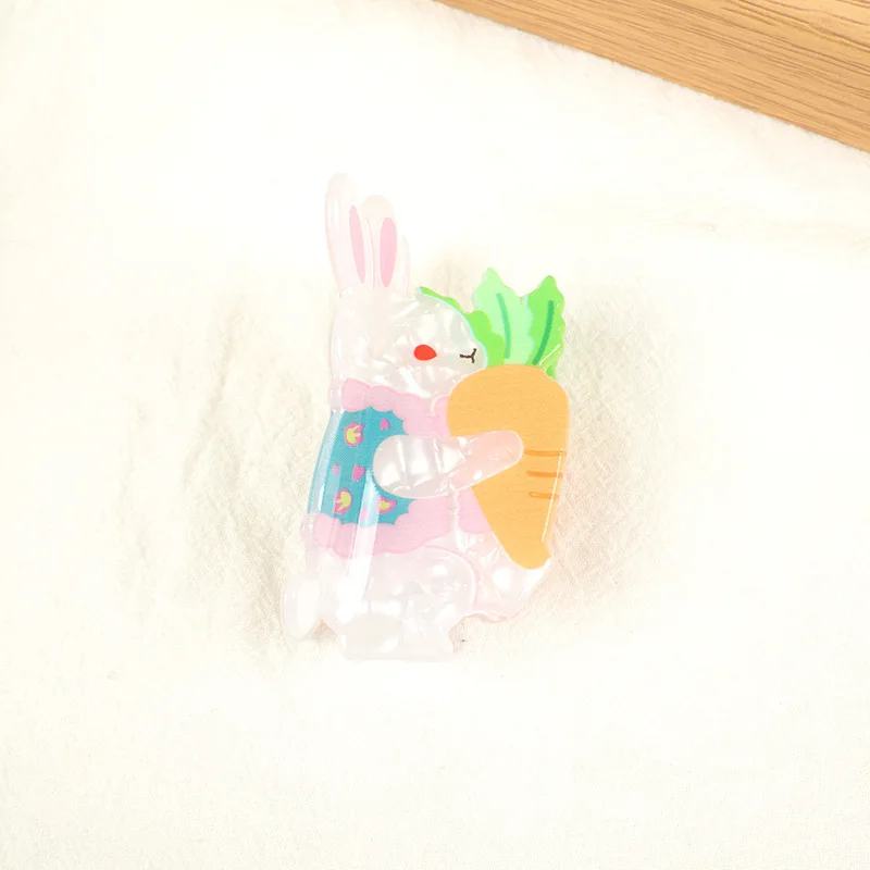 1 قطعة سلسلة حيوانات جديدة مخلب كليب أرنب عيد الفصح مخلب كليب السنجاب الاكريليك مشبك شعر مشبك مخلب لطيف وبسيط #4