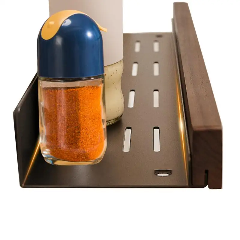 

Настенный поднос из орехового дерева, плавающая полка для ванной комнаты, органайзер с каймой, держатель для шампуня и геля для душа для хранения туалета