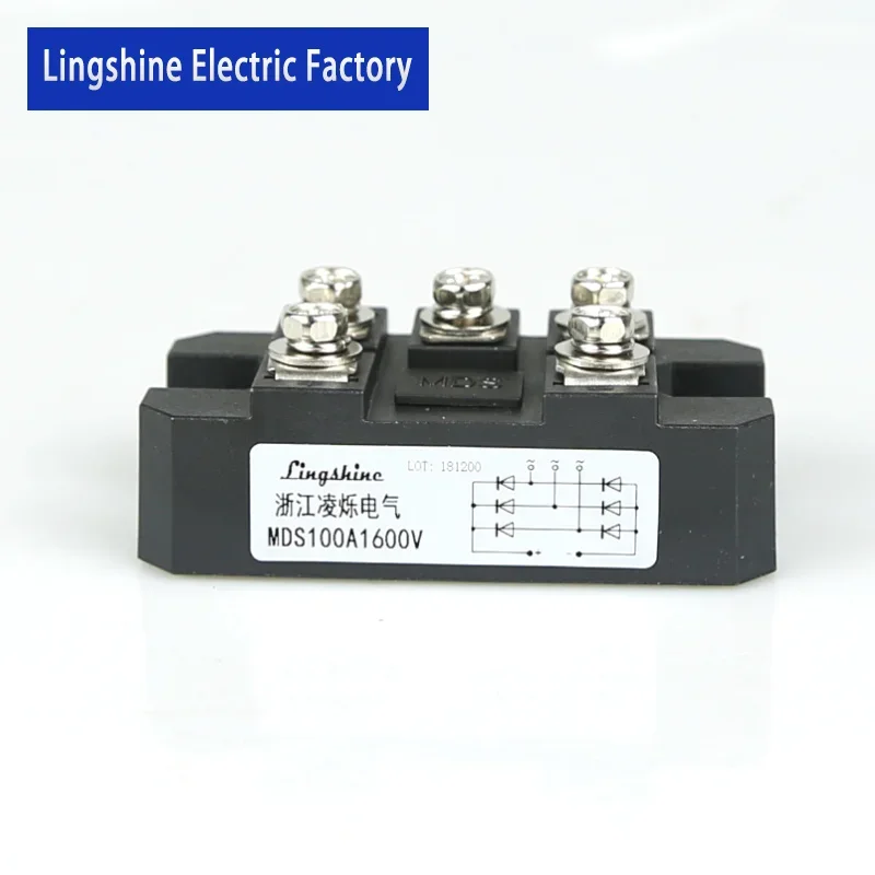 

Three-Phase Rectifier Bridge Module100A MDS100A1600V MDS100-16 Silicon 3 Phase Diode Metal Case Bridge