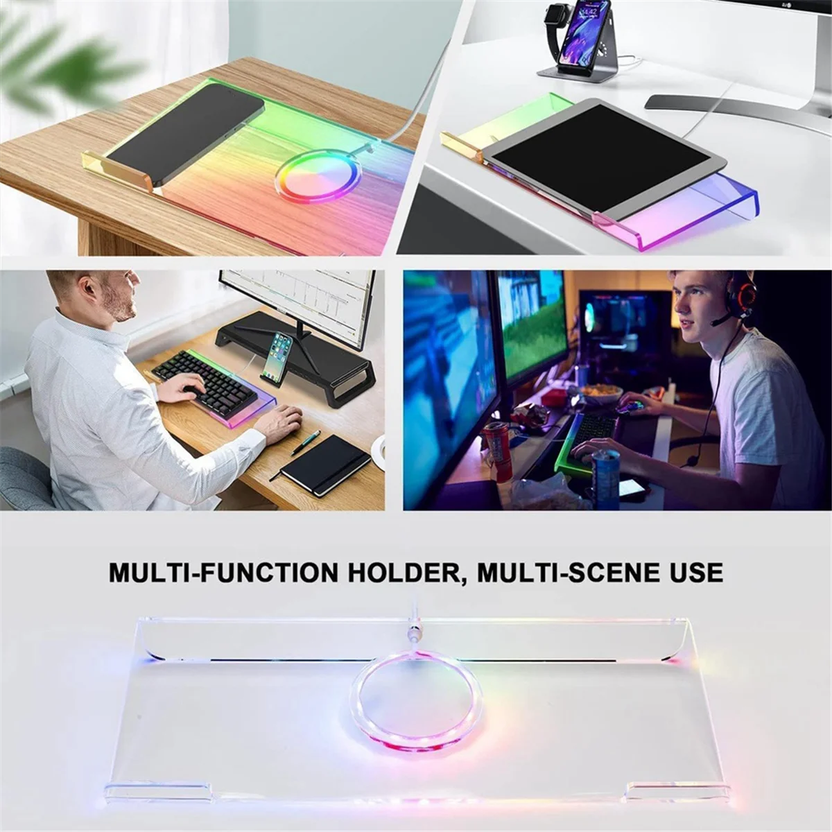 Vassoio per supporto per tastiera, supporto per tastiera per Computer in acrilico, supporto per tastiera titolato, Riser per tastiera, Riser per tastiera ergonomico