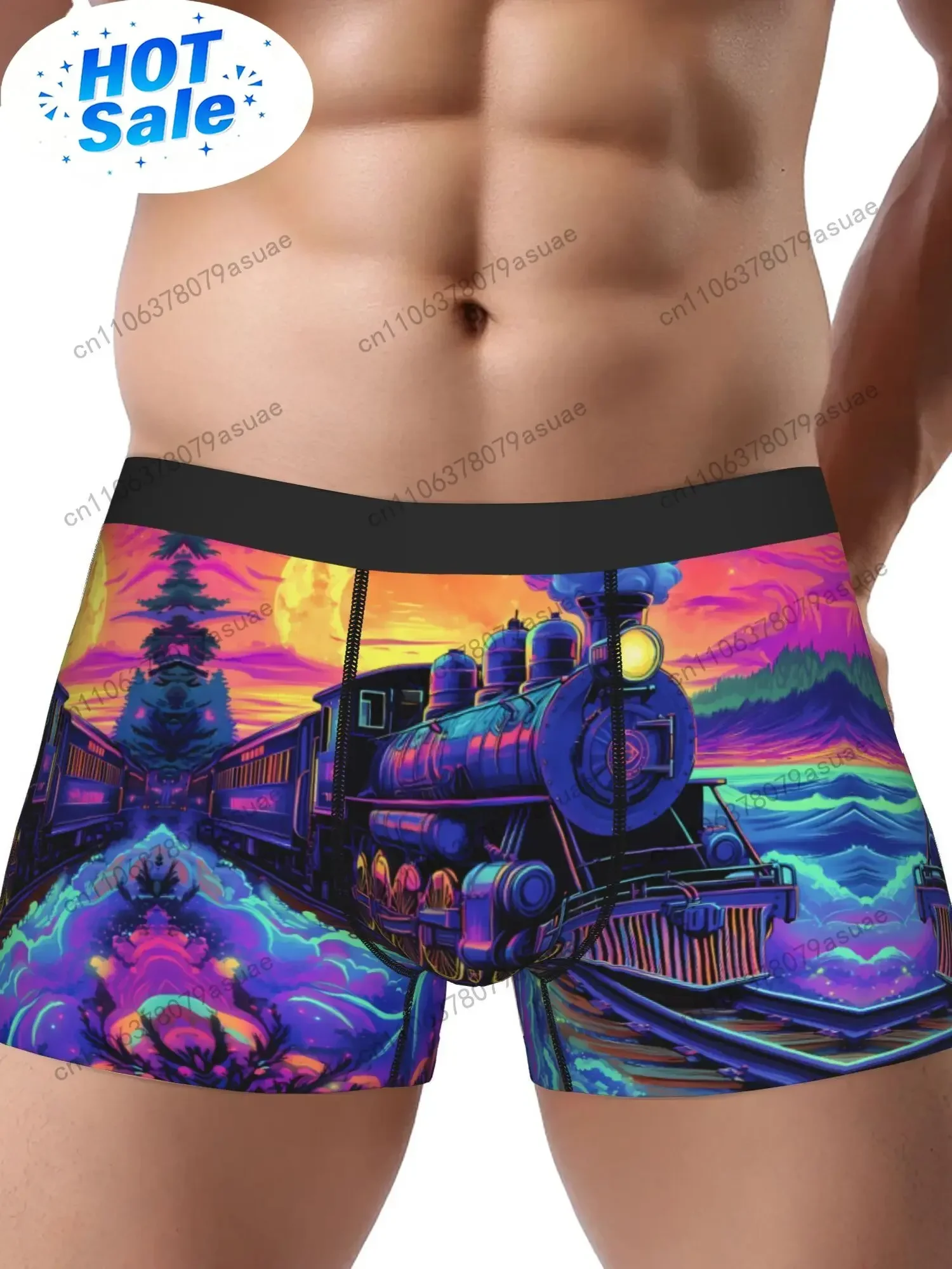 Steam Train Underwear Polyester Briefs Underpants