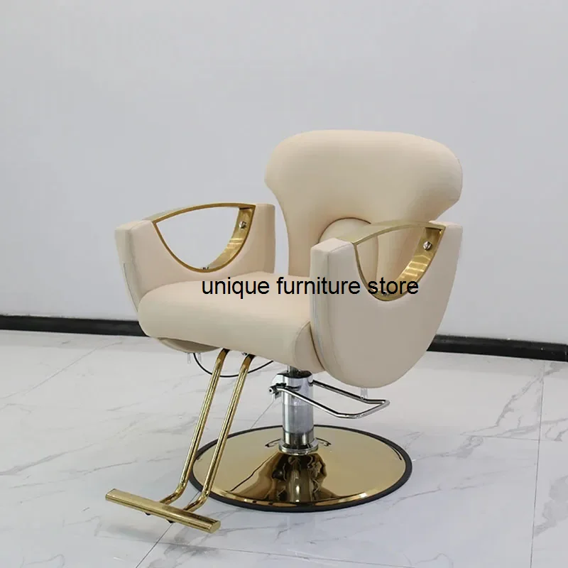 Silla de barbero para hombre y mujer, sillón reclinable de lujo, diseño de estilista de maquillaje, equipo de belleza, muebles para el hogar