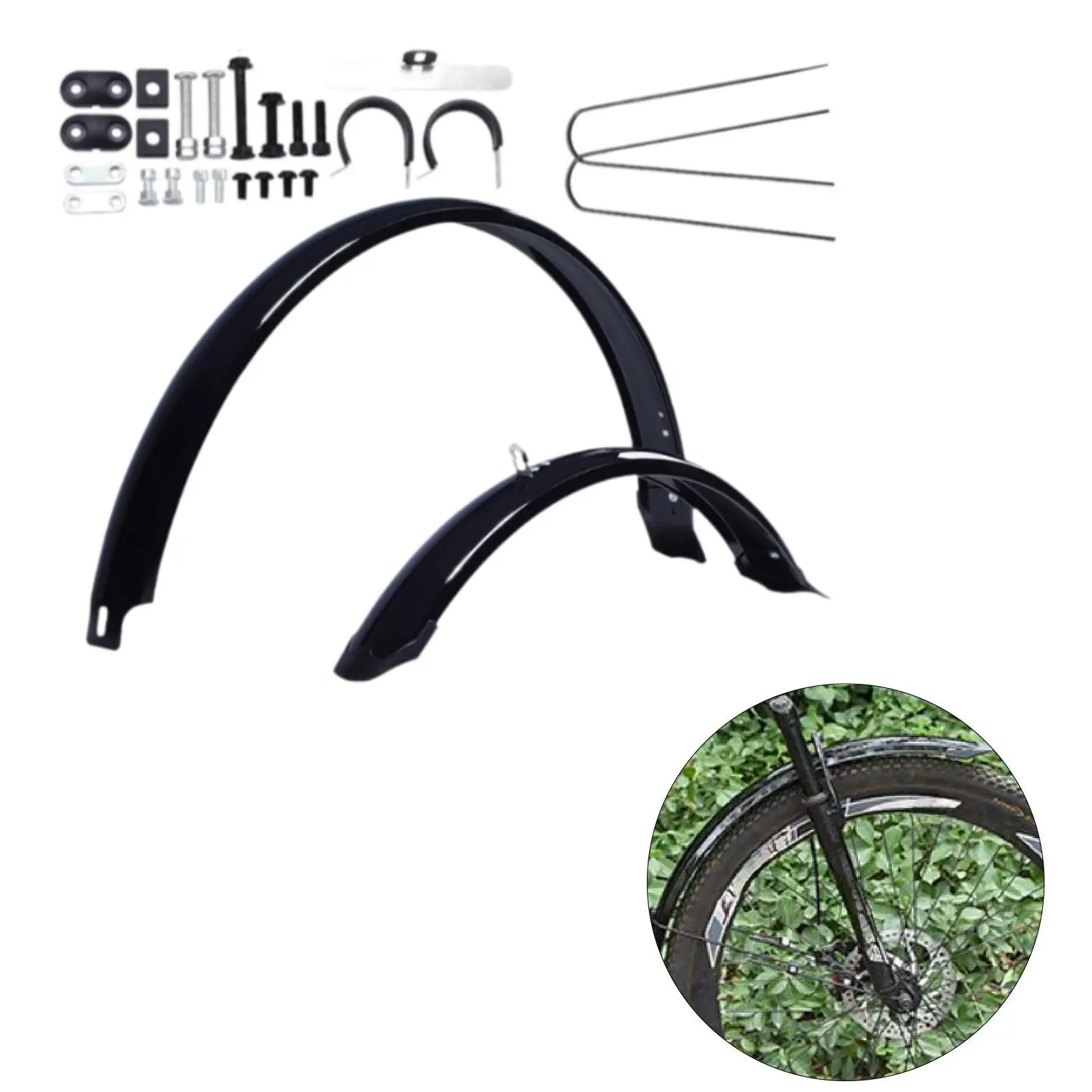 Cycling Mudguard Bike Front Rear Mud Guard Metal Adjustable Bracket Replacement for 26 inch Tire Mountain Bike Accessory