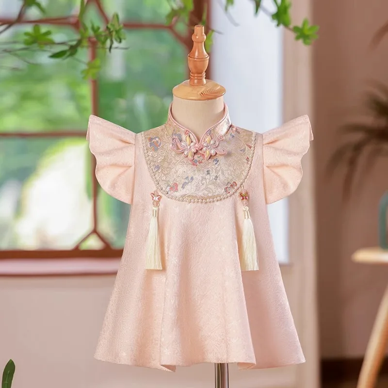 

One year old Celebration dress Chinese style 2025new Tang costume girlfriend's Crown National Style summer dress