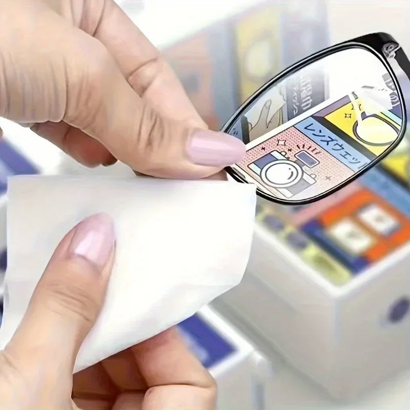 100/50/10 قطعة مناديل تنظيف الشاشة والعدسات الممتازة للاستعمال مرة واحدة - نظارات مضادة للضباب ومناديل تنظيف الهاتف