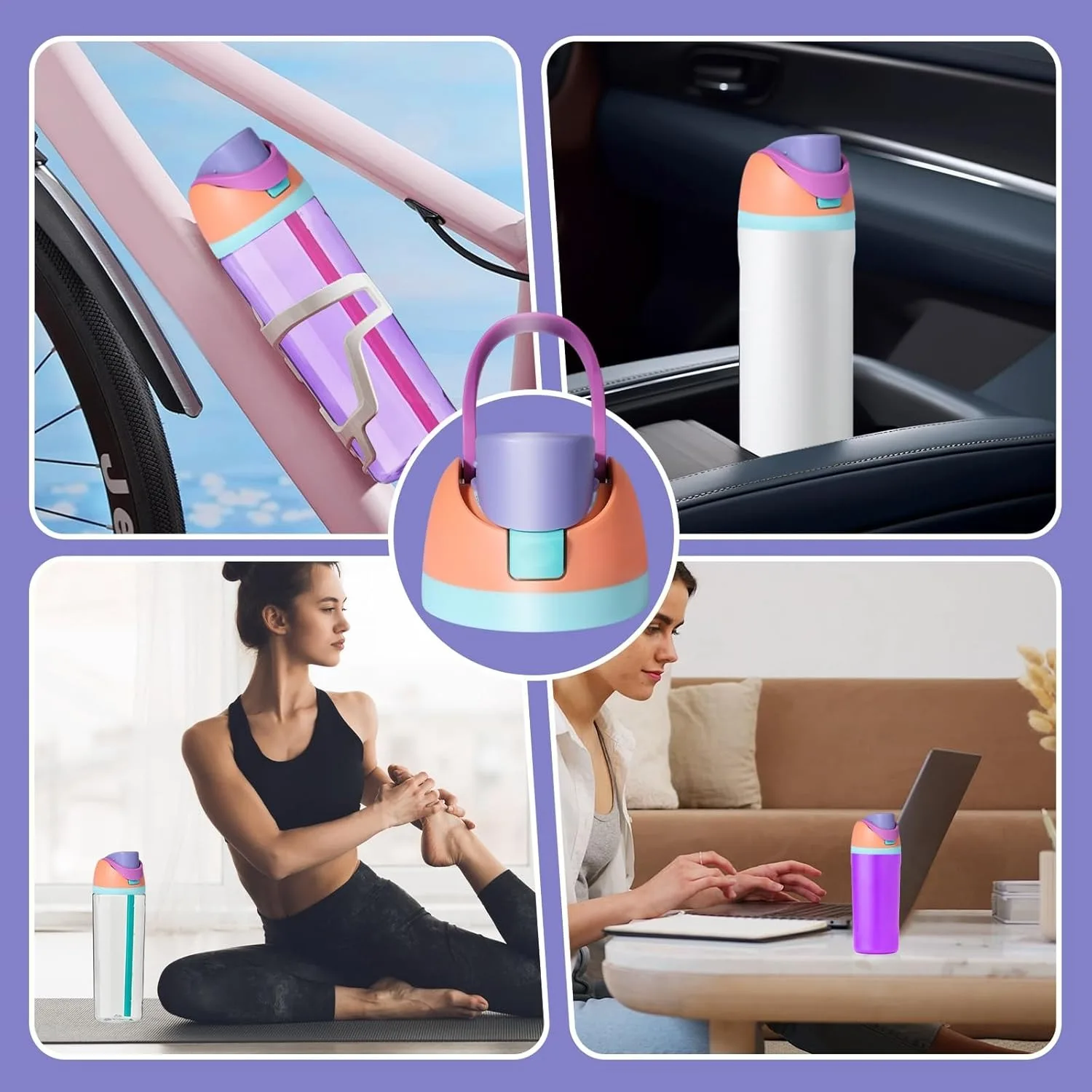 1-5 قطعة استبدال غطاء لزجاجة ماء الترمس 16 أوقية 24 أوقية 32 أوقية 40 أوقية BPA الحرة مانعة للتسرب الوجه الغطاء العلوي غطاء زجاجة ملحق #5