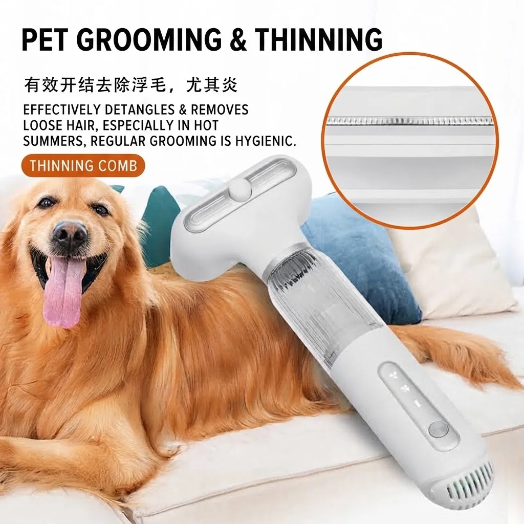 Pet Hair Dryer Blowing Comb Strong Wind Dog Grooming Brush Cool Air Drying Professional Home Pet Care
