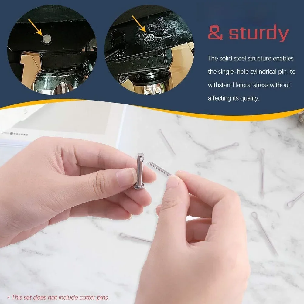 96PCS 304 Stainless Steel Dowel Pins  FOR M3  M5 Flat Head With Hole Flat Head Cylindrical Pin Positioning Pin  ﻿