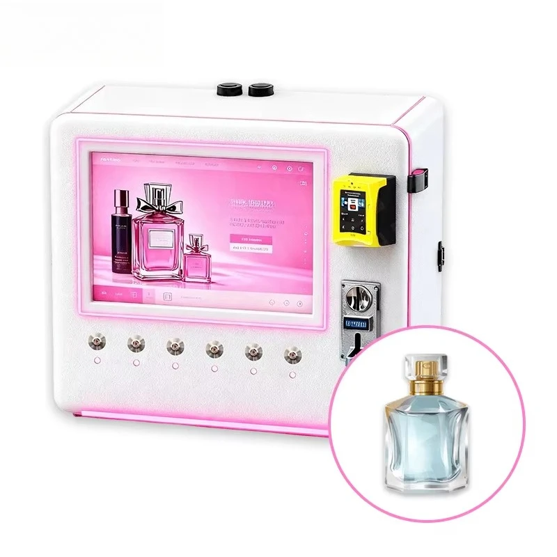 

Customized 6 Spouts Automatic Smart Perfume Vending Machine Table Wall Mounted Coin Credit Card Payment Commercial Mall Hotel