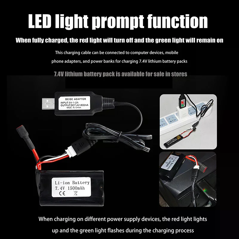 Charge Drone Batteries! RC Charger Cable 7.4V 1000mA Drone Charger, For Quick Charging RC Airplane Lithium Battery XH-3P