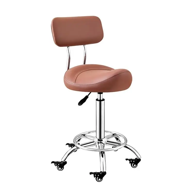 

Saddle Swivel Chair Lift Bar Stool Simple Bar Backrest Chair Laboratory Beauty Barber Riding High Stools