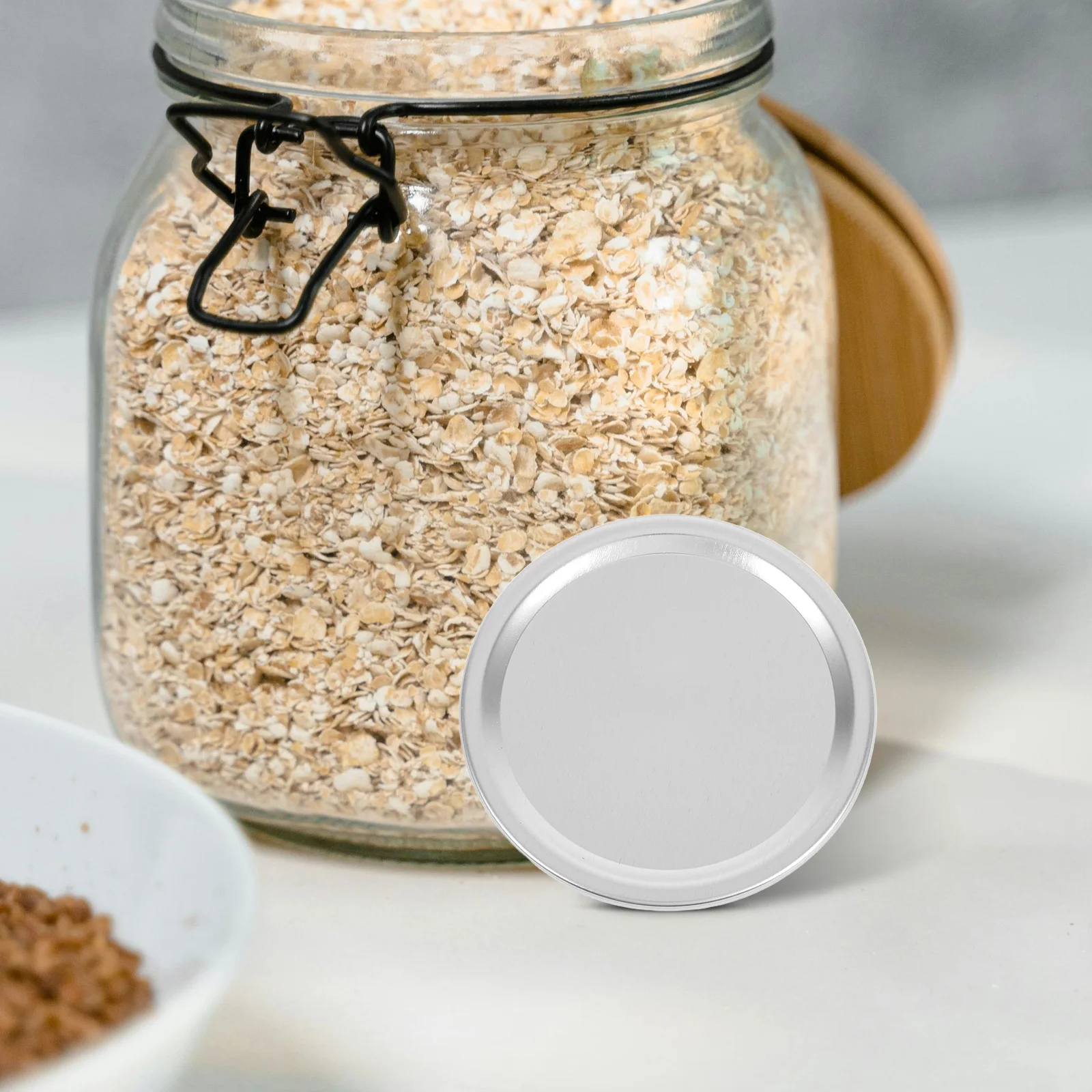 

24pcs Tinplate Lids For Jars Sealing Reusable Storage Caps Household Jar Covers Air Tight Canning Lids Kitchen Bar Accessories