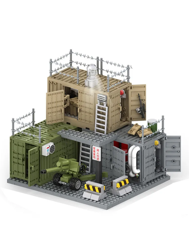 Wereldoorlog 2 WW2 Militaire Soldaten SWAT Politie Container Wapen Kanon Basis Model Bouwstenen Bakstenen Kinderspeelgoed - afbeelding 2