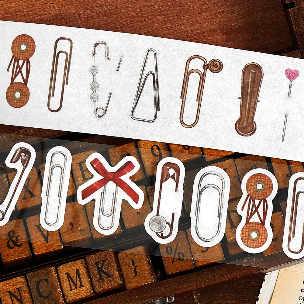 Card Lover 50M * 2M 1 Rol [Seri Pengarsipan Memori 2] Kit Bahan Scrapbooking Pita Washi Deco Akun Tangan Die-Cutting Retro