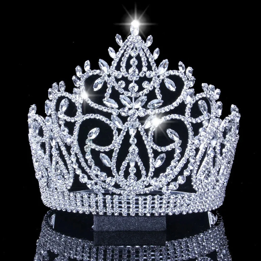 Fashion Wedding Hair Accessories Bridal Wholesale Huge Vintage Leaf Big Rhinestone Romantic Crown Tiaras Party Decoration