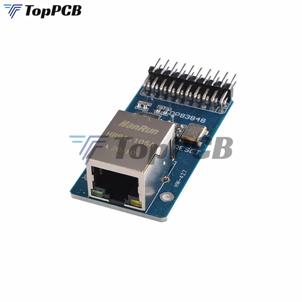 DP83848 Transceptor de capa física Ethernet Placa de interfaz de control RJ45 Módulo RJ45 de servidor WEB integrado