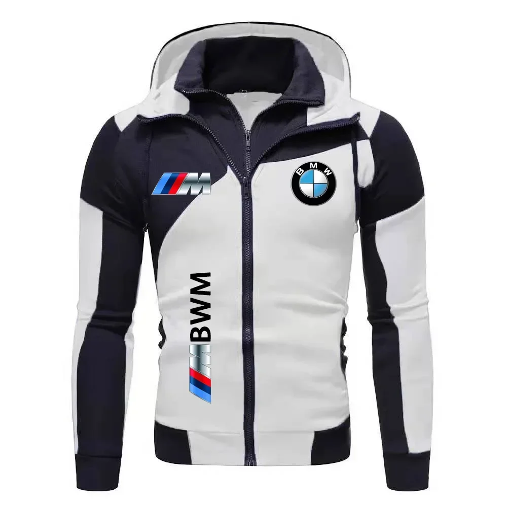 

Motorcycle Jacket, BMW Logo Printed Cotton Sweatshirt, Hooded Sweatshirt, BMW Logo Autumn Men's Double Zipper Cardigan Jacket ..