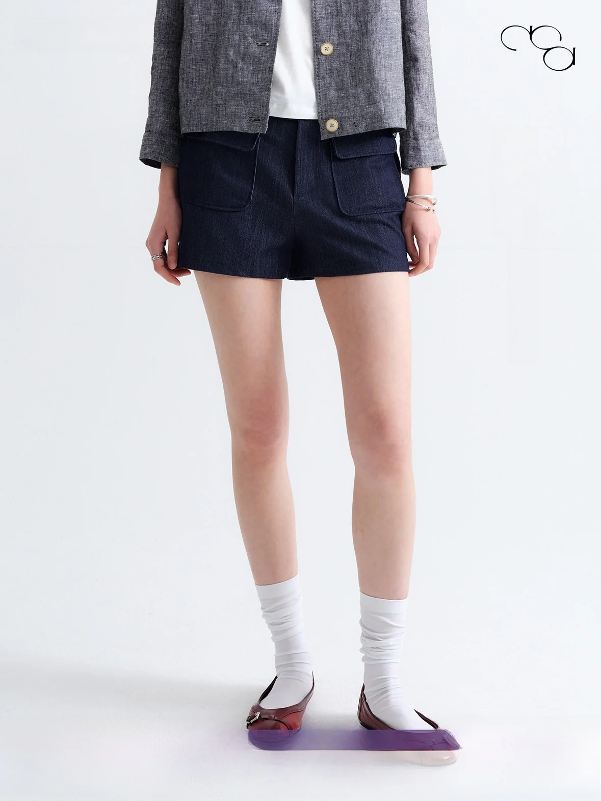 

Dosordonts Vintage Blue Classic Mid-Waist Design Casual Pocket Ultra-Short Shorts New Arrival Spring 2026 Women's Fashion