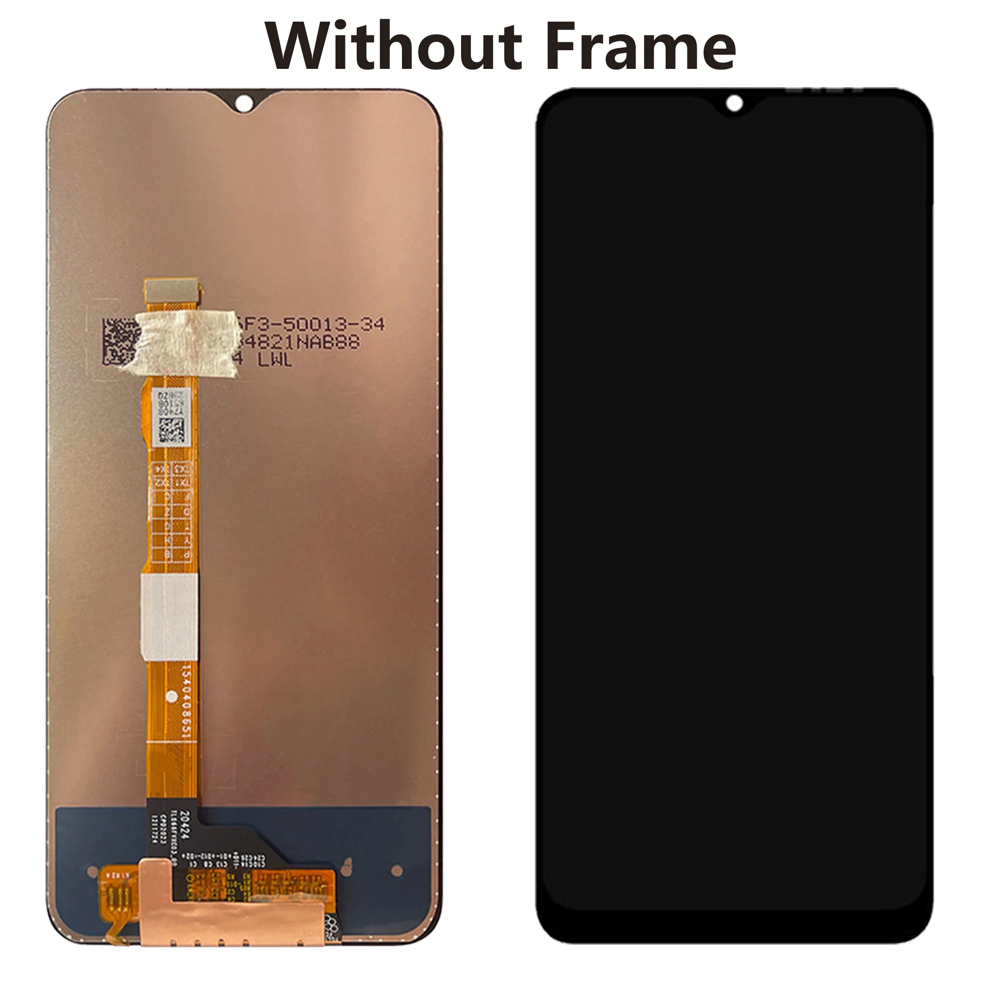 Original For vivo Y72 5G Touch Screen Full With Frame  V2041 V2060 LCD Display Phone Repair Digitizer Assembly Replacement Parts