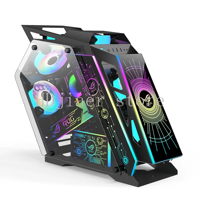 

The computer host box high-end e-sports Internet cafe chassis comes with a light board and a fan.