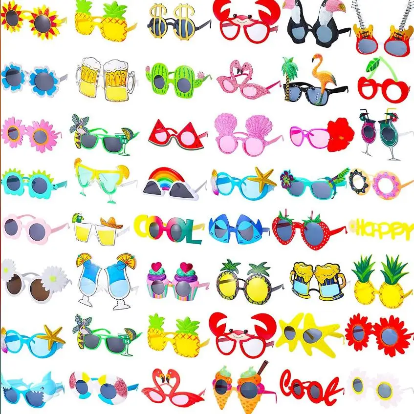 25pcs Hawaiian Glasses Tropical Luau Party Sunglasses Funny Fancy Dress Props Fun Summer Beach Themed Party Birthday Decorations