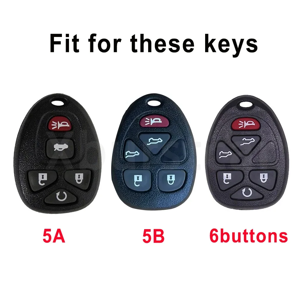 5/6 Buttons TPU Shell Fob Remote Car Key Case Cover for Chevrolet Tahoe Suburban Gmc Yukon for Cadillac Escalade Accessories