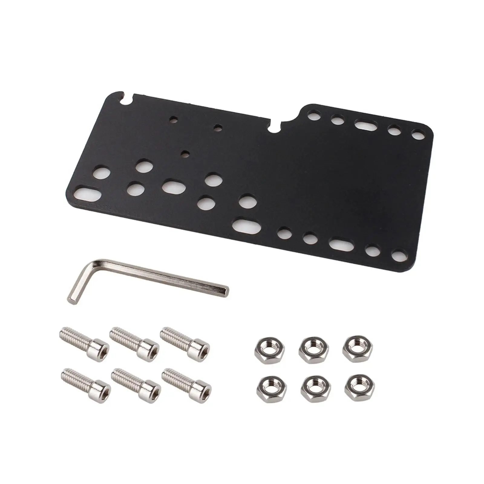USB Handbrake Adapter Board Aluminum Alloy Mounting Plate Universal Simulation Racing Game Bracket Replacement with Hardware Kit