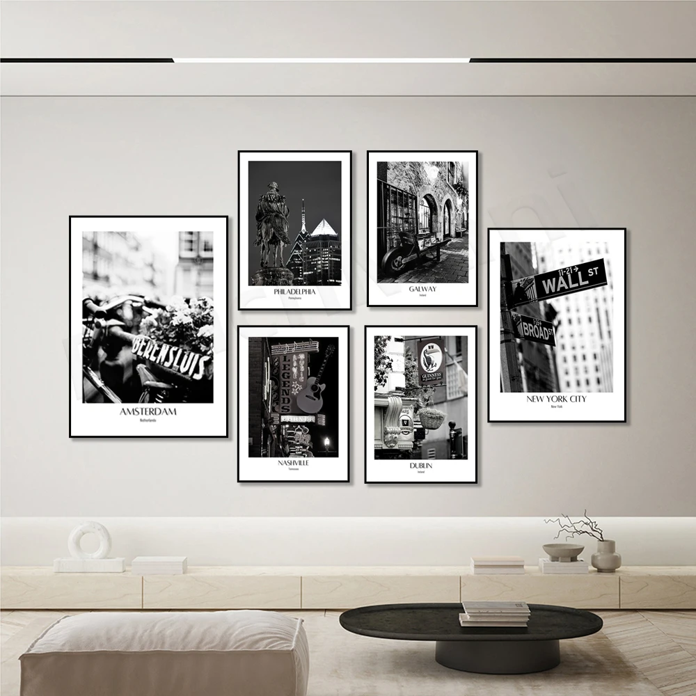 New York City, Dublin, Paris, Las Vegas, Havana, Amsterdam, Tennessee, San Diego, Ireland, Toronto, London street travel poster