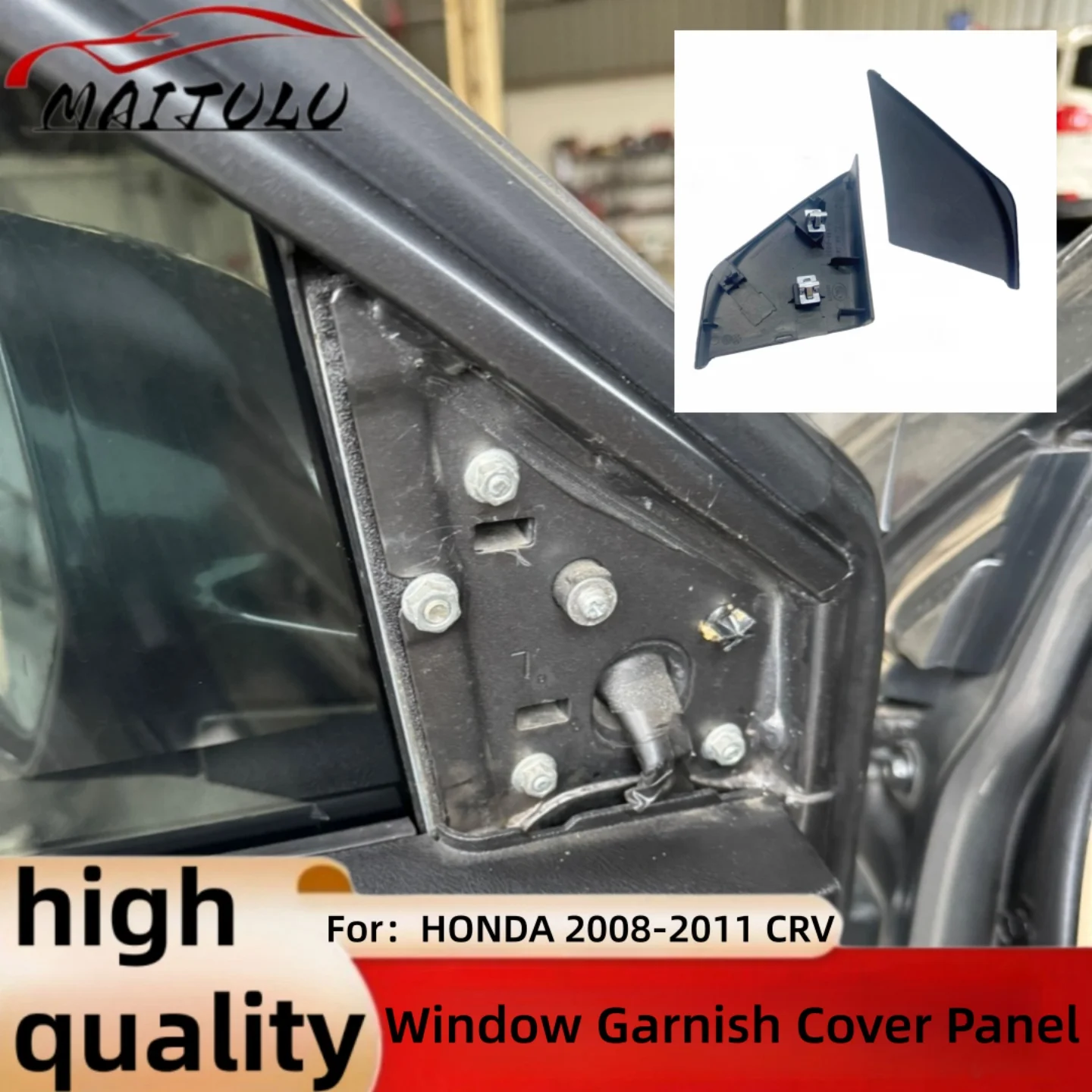 For Honda CR-V 2007 2008 2009 2010 2011 Car Interior Front Door Triangle Plate Trim Cap Window Garnish Cover Panel