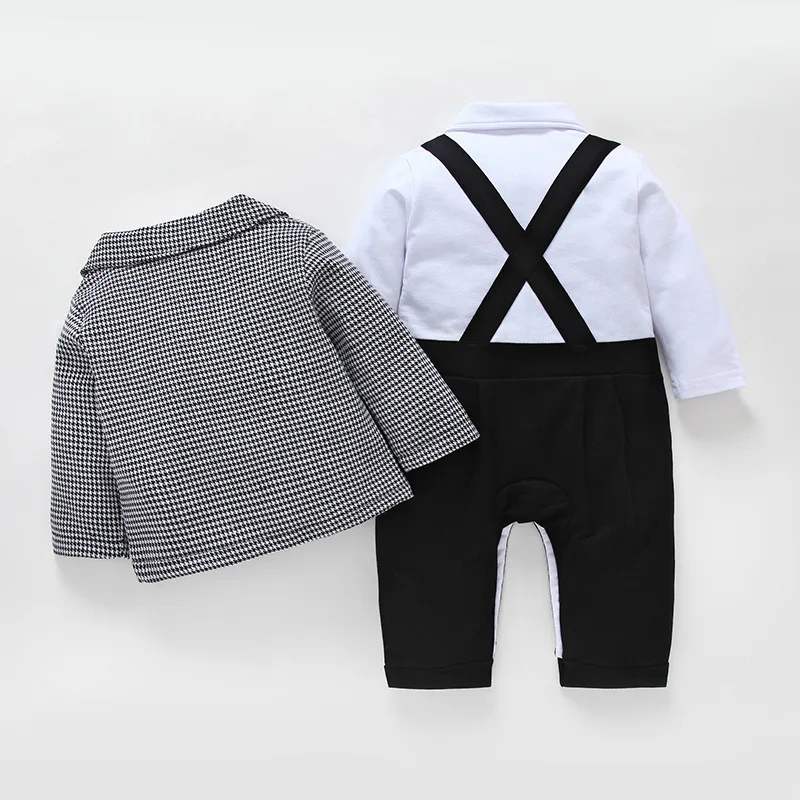 Baby Boys Gentleman Outfits Suits Clothing Spring and Autumn Baby Jacket Rompers 2PCS Suit Boutique Kids Clothing