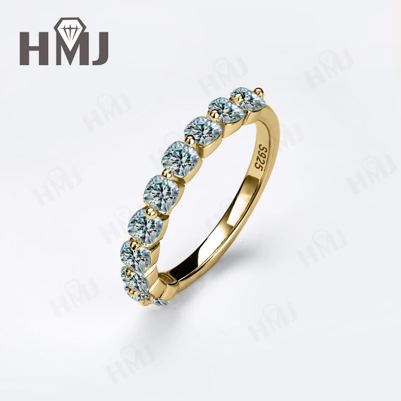 925 Sterling Silber Ring Moissanit Kissenförmiger Schliff VVS1 D Farbe/Aqua Blau/Grün/Champagner Jubiläumsgeschenk Feiner Schmuck für Frauen – Detail 13