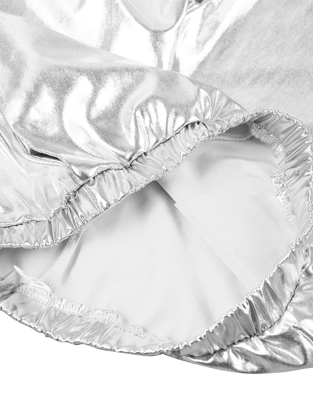 Girls Glossy Metallic Hip Hop Street Dance Outfit Long Sleeve Costumes for Dancing Performance Suit Sequins Jazz Dance Costumes