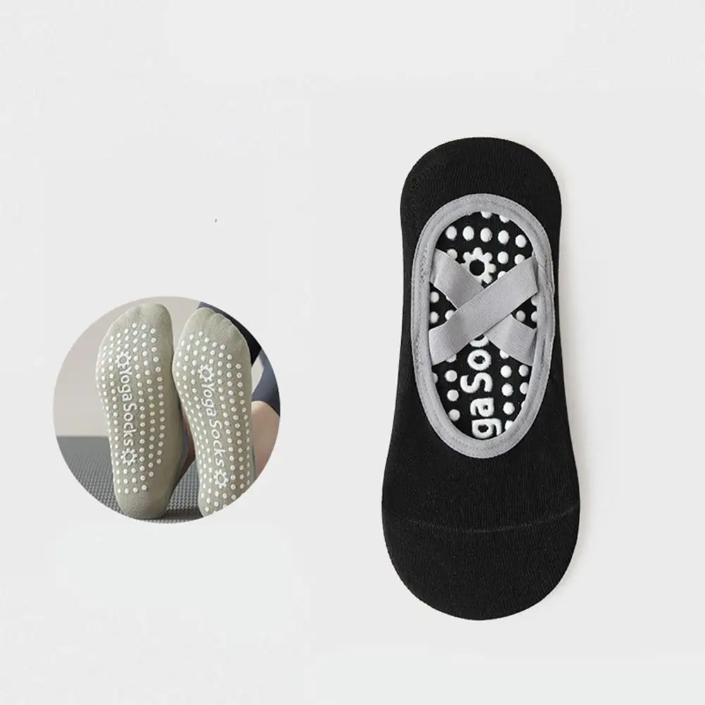 

Professional Anti-Slip Pilates Socks Breathable Backless Bandage Yoga Socks Cotton Solid Color Sports Socks Dance