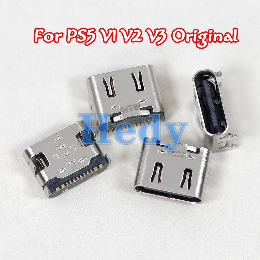 2 قطعة V1.0 2.0 3.0 الأصلي OEM الذهب الشظية المقبس نوع C شاحن يو اس بي ميناء المقبس وصلة مرفاع لسوني PS5 تحكم V2 V3
