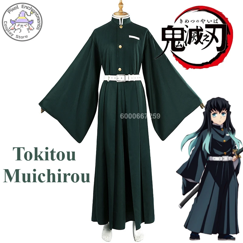 Muichirou Tokitou Kimetsu No Yaiba Anime Cosplay Costume Kisatsutai Mizu Bashira Men Uniform Wig Christmas Comic Con Outfit