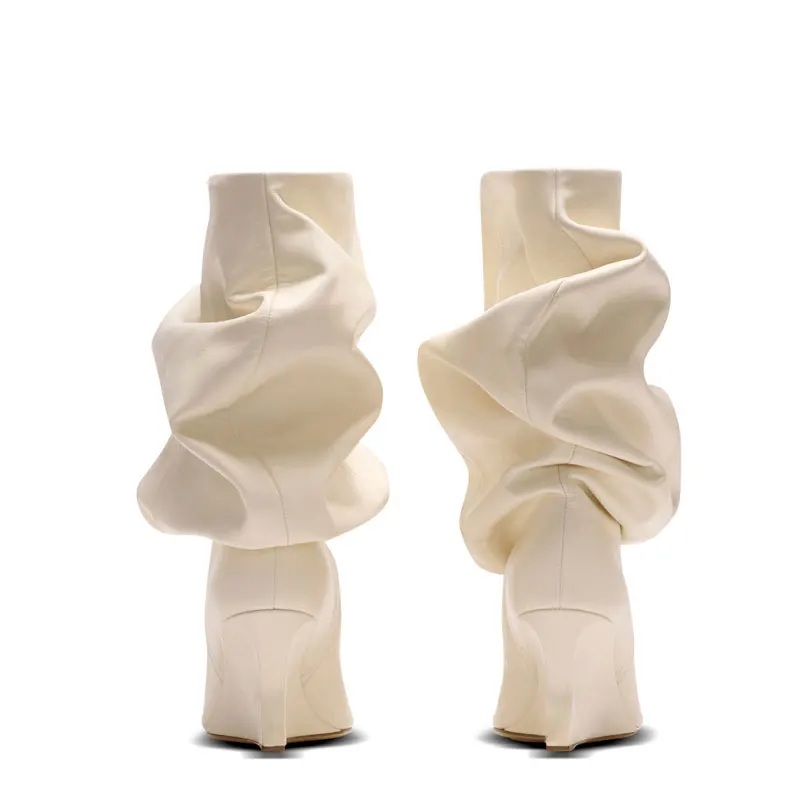 

Women's Wedge Heel 7.5 Cm High Heels Mid-calf Cool Boots Slant Heel Fashion Show Large Size Spring/Summer Women's Boots