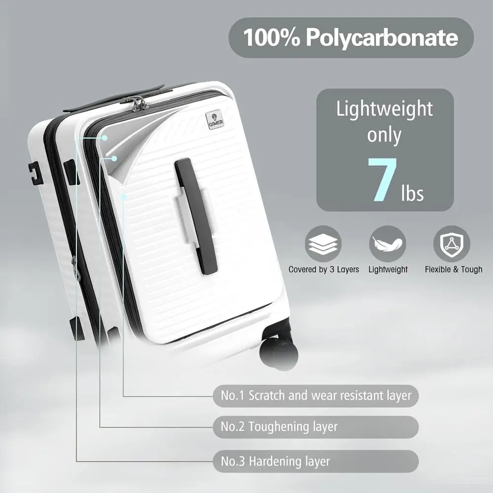 20 Inch Expandable Hard Shell Suitcase with Spinner Wheels, TSA Lock, Lightweight for Travel