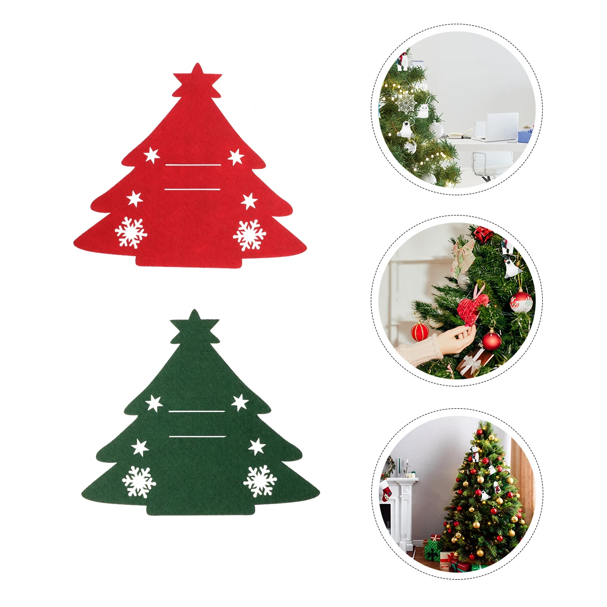 

8pcs Christmas Tableware Covers Red Green Festive Dinner Party Decoration Creative Lightweight Portable Storage