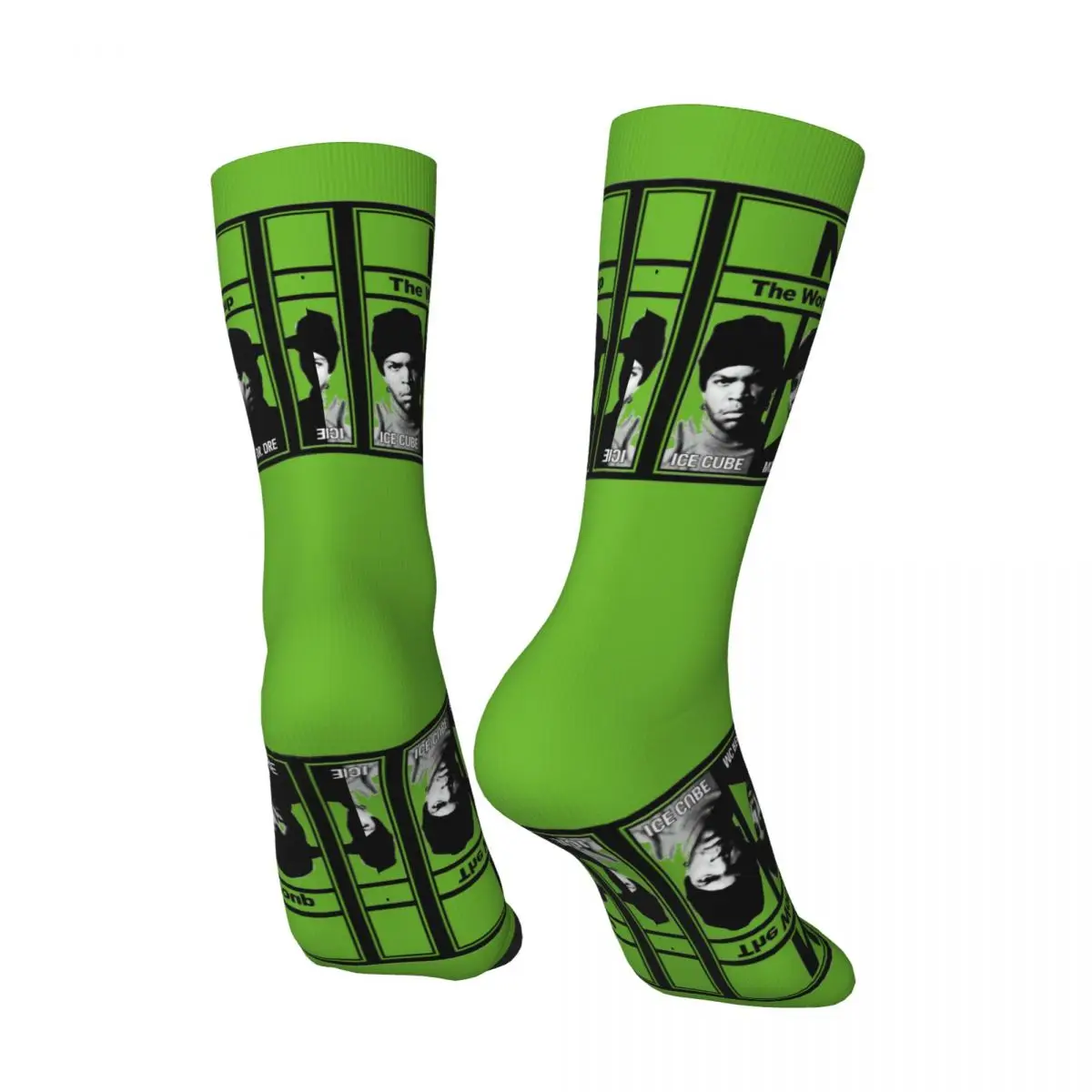 Funny N.W.A Group Cool Design Rap Sock for Men Hip Hop rapper Seamless Pattern Printed Crew Sock Novelty official-website