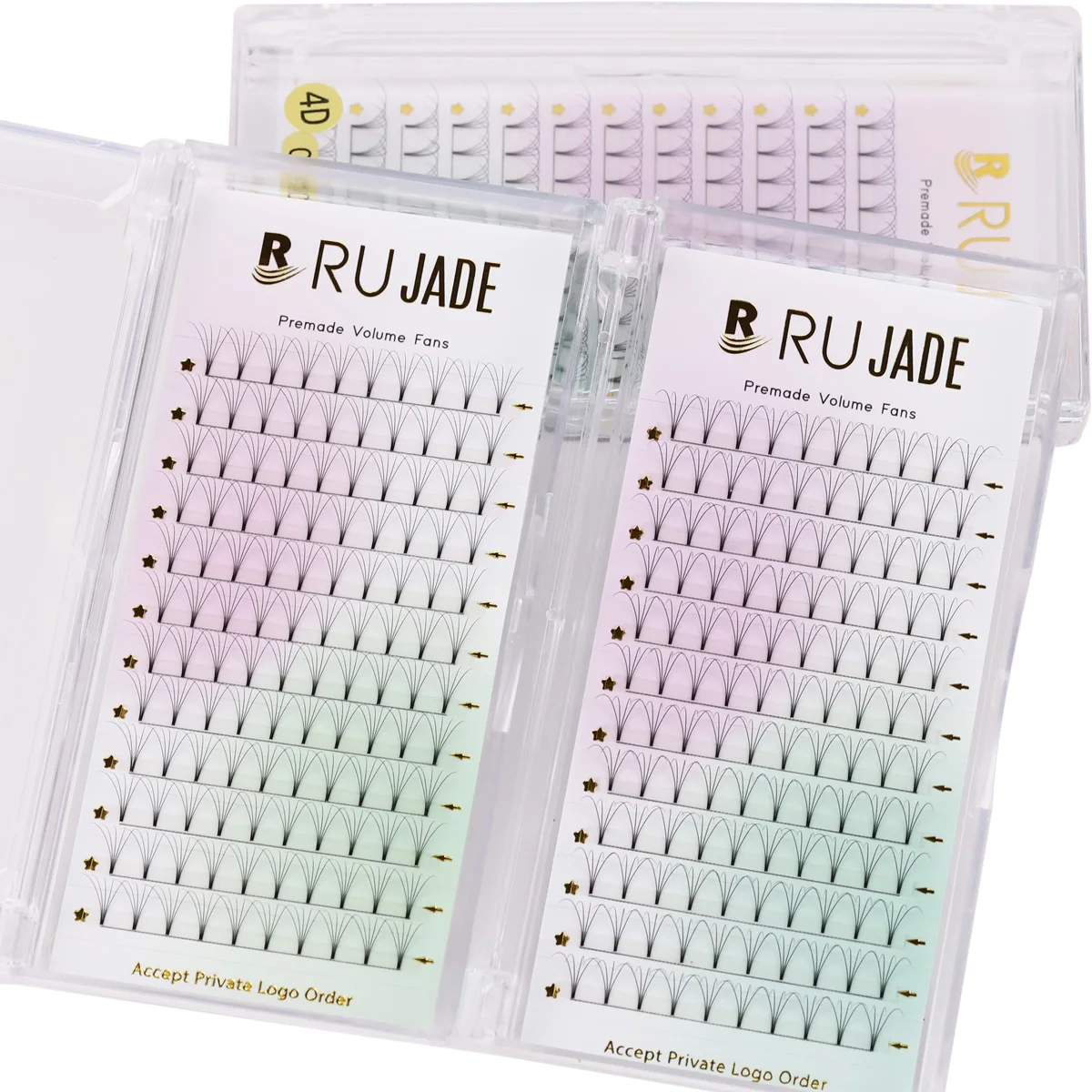 

RUJADE Premade Volume Fans Short Stem 3D 4D 5D 6D Eyelashes Extension Faux Mink Soft Natural Pre Made Russian Volume Makeup Lash