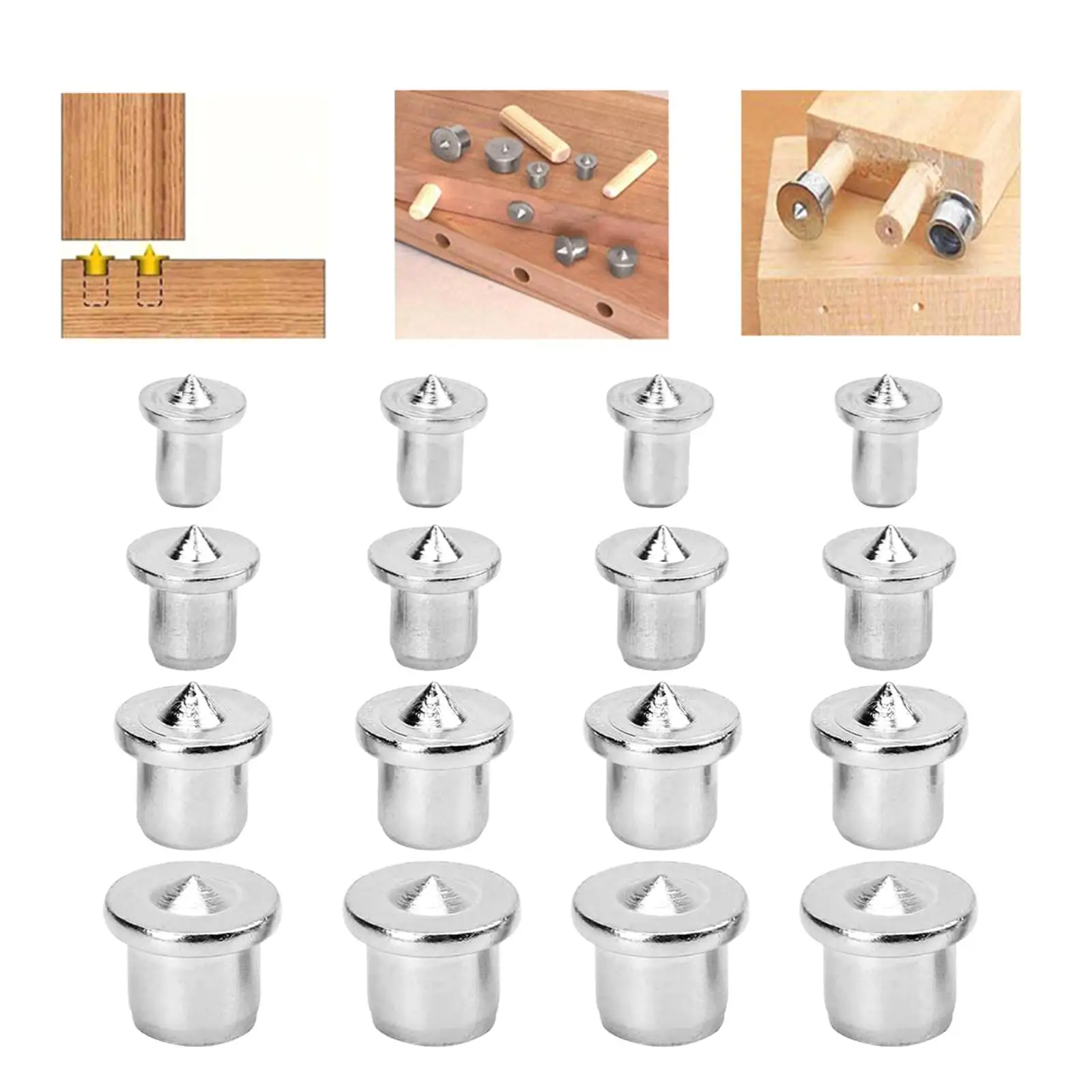 2-6pack 16Pcs Center Dowel Pins Center Hole Positioning Wood Drill