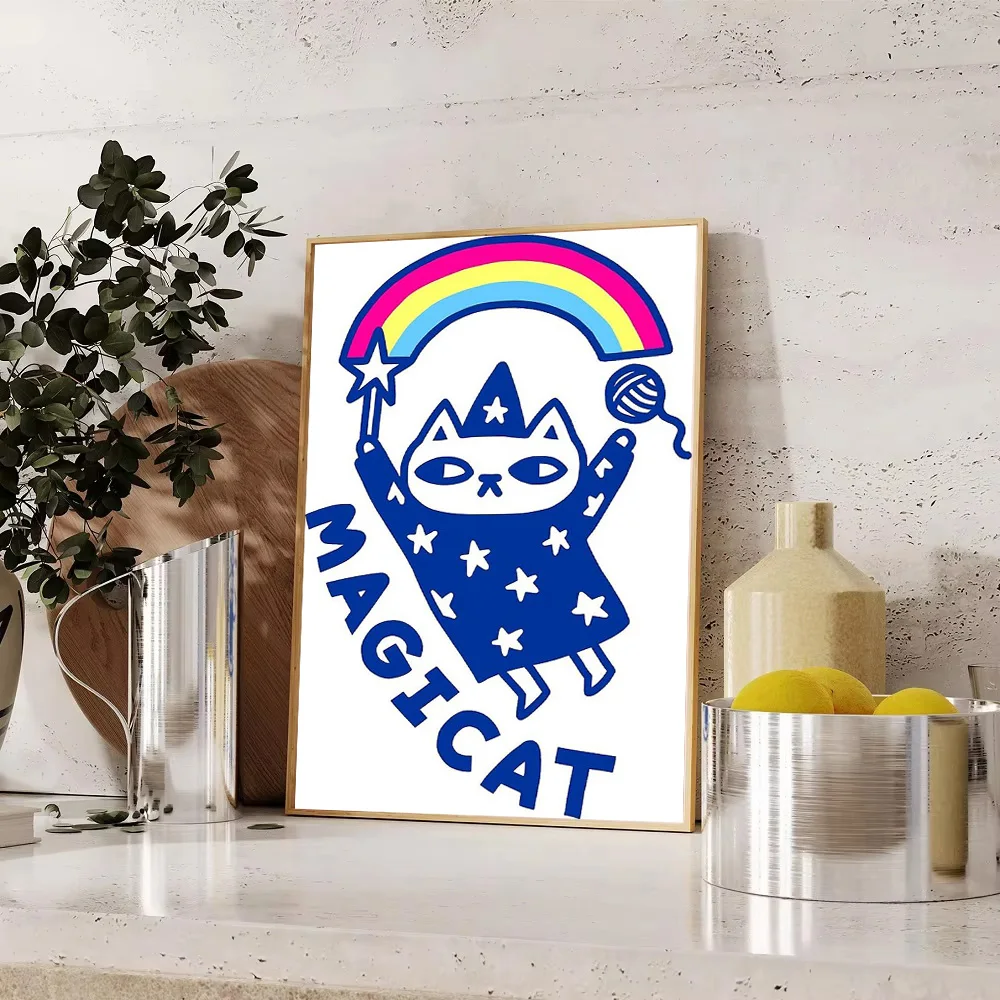 لطيف القط قماش جدار ديكور فني للمنزل اللوحة الحيوان صورة هريرة هدية غرفة ديكور الجمالية الجدار الشنق الفن الحديث